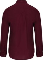 Luxe Overhemd/Blouse met Mao kraag merk Kariban maat XXL Wijnrood