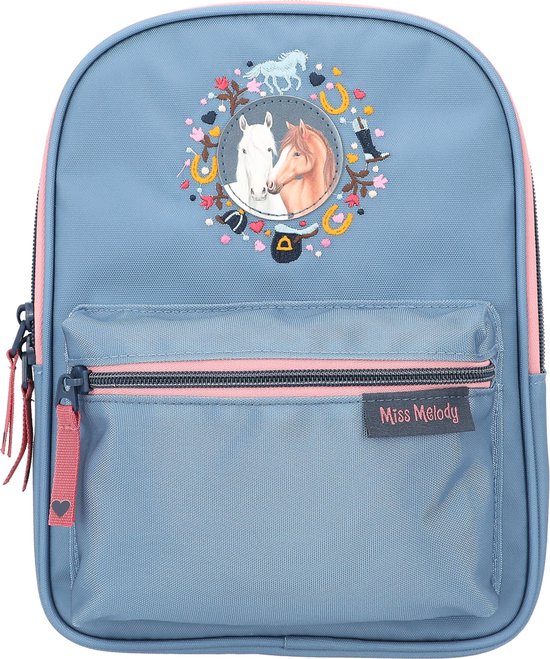Depesche Miss Melody Blue Quilt Mini Shopper, Borsa Blu Con Cavallo E Tracolla Regolabile