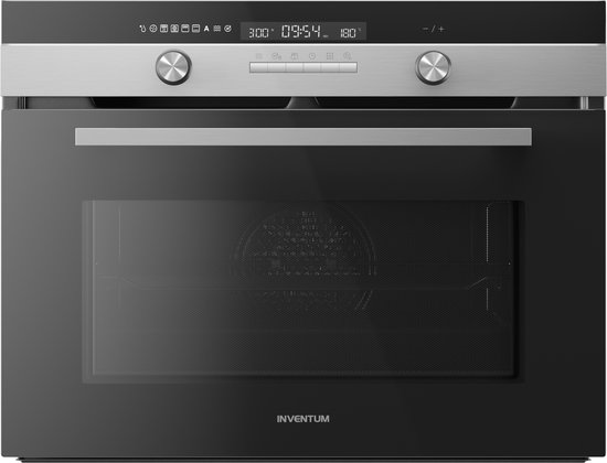 Inventum IMC6150RK - Inbouw combi-oven - Hetelucht - Magnetron - Grill - 50 liter - 45 cm hoog - Tot 250°C - Zwart/RVS