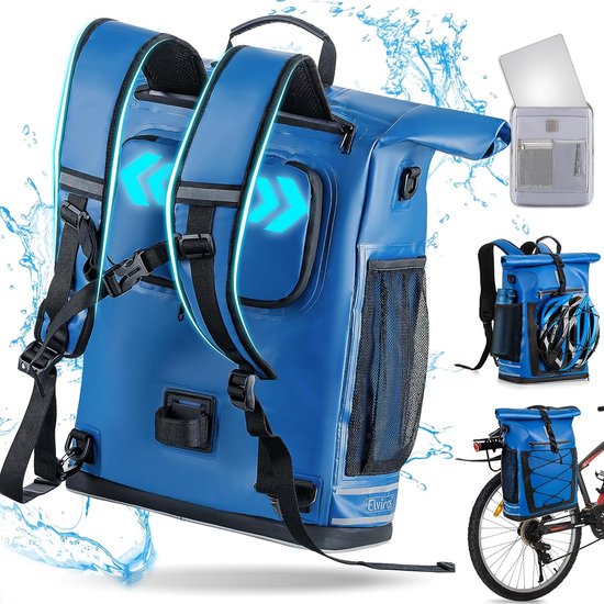3-in-1 fietstas voor bagagedrager, fietstas rugzak met laptoptas,  fietsrugzak, 20-33... | bol