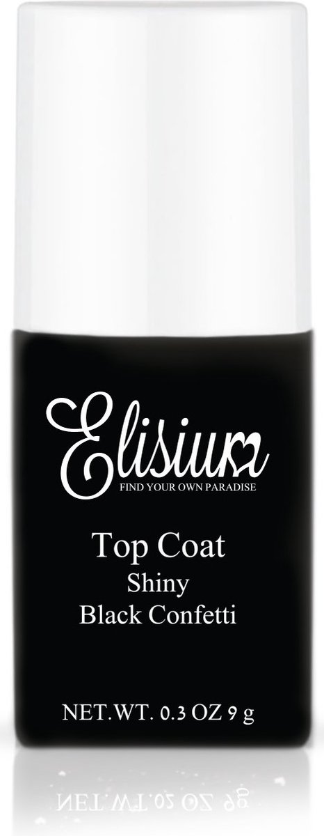 Goedkoopste Top Coat glanzende top voor hybride lakken Black Confetti 9g