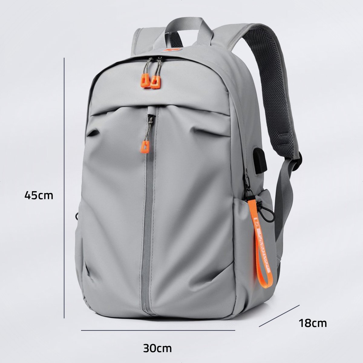 Laptop Rugzak - Rugtas - Schooltas – Backpack - vak voor 14 inch Laptop –  28 liter - grijs | bol.com