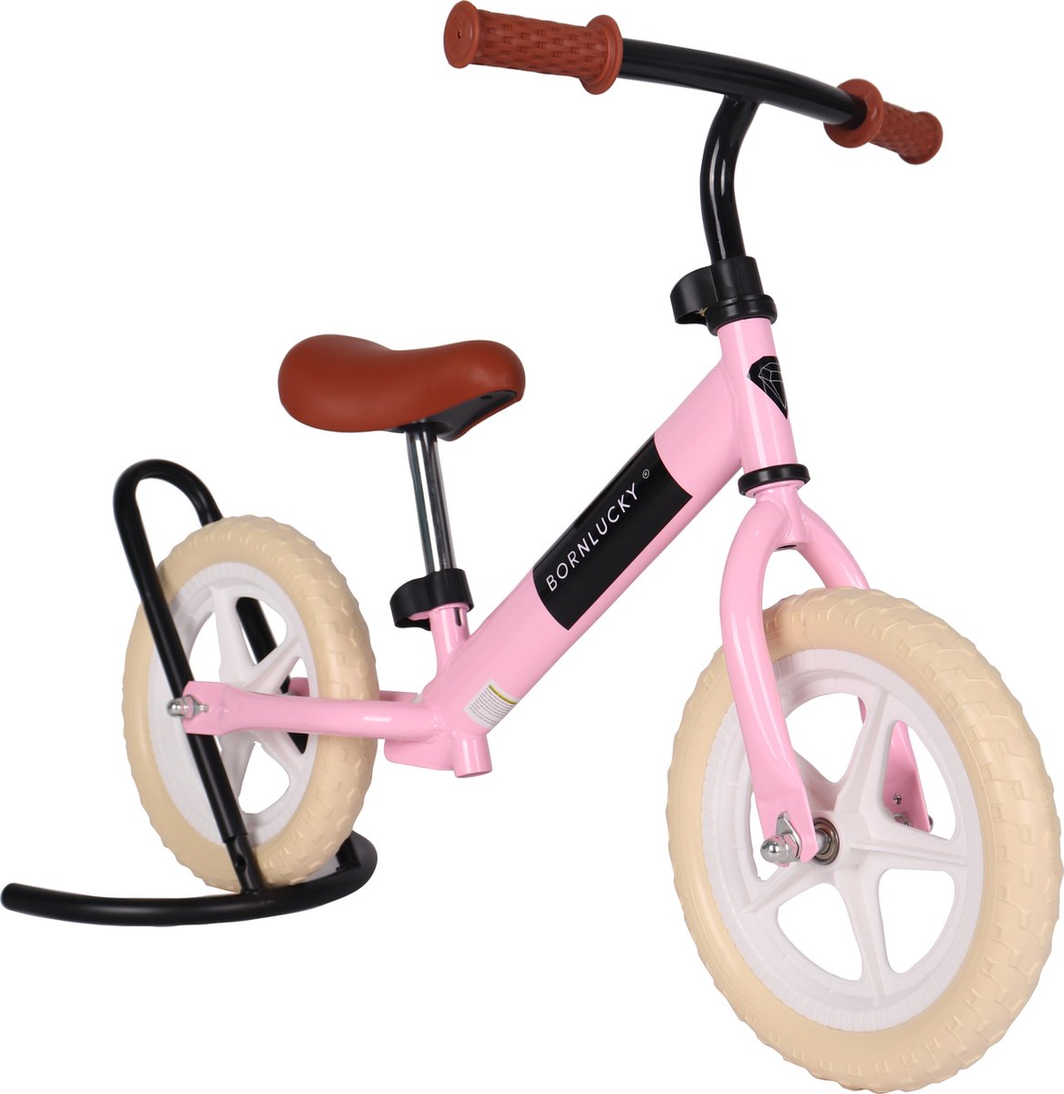 Born Lucky® Loopfiets –Vanaf 2 jaar – 10 inch massieve banden - Verstelbaar Zadel & Stuur – Roze — afbeelding 6