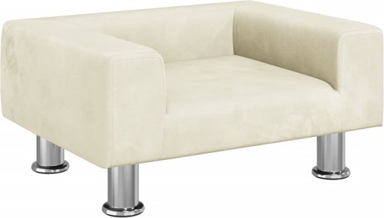 vidaXL - Hondenmand - 70x52x30 - cm - fluweel - crèmekleurig