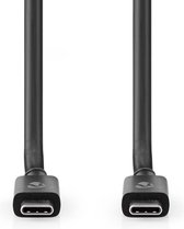 Nedis USB-Kabel - USB 4.0 Gen 3x2 - USB-C Male - USB-C Male - 240 W - 8K@60Hz - 40 Gbps - Vernikkeld - 1.00 m - Rond - PVC - Zwart - Envelop