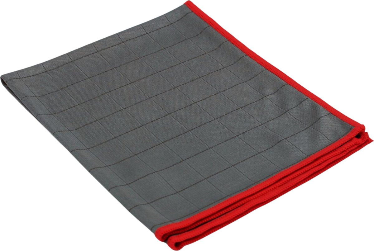 Goedkoopste Microvezeldoek Carbon 40 X 50 CM 5 stuks grijs met rode rand