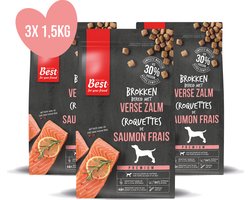 Best For Your Friend by Rosewood - Hondenbrokken - Verse Zalm - Tarwevrij - 3 zakken à 1,5 kg