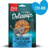 Pets Unlimited Delistrips - thon et saumon - 12 sachets de 40g