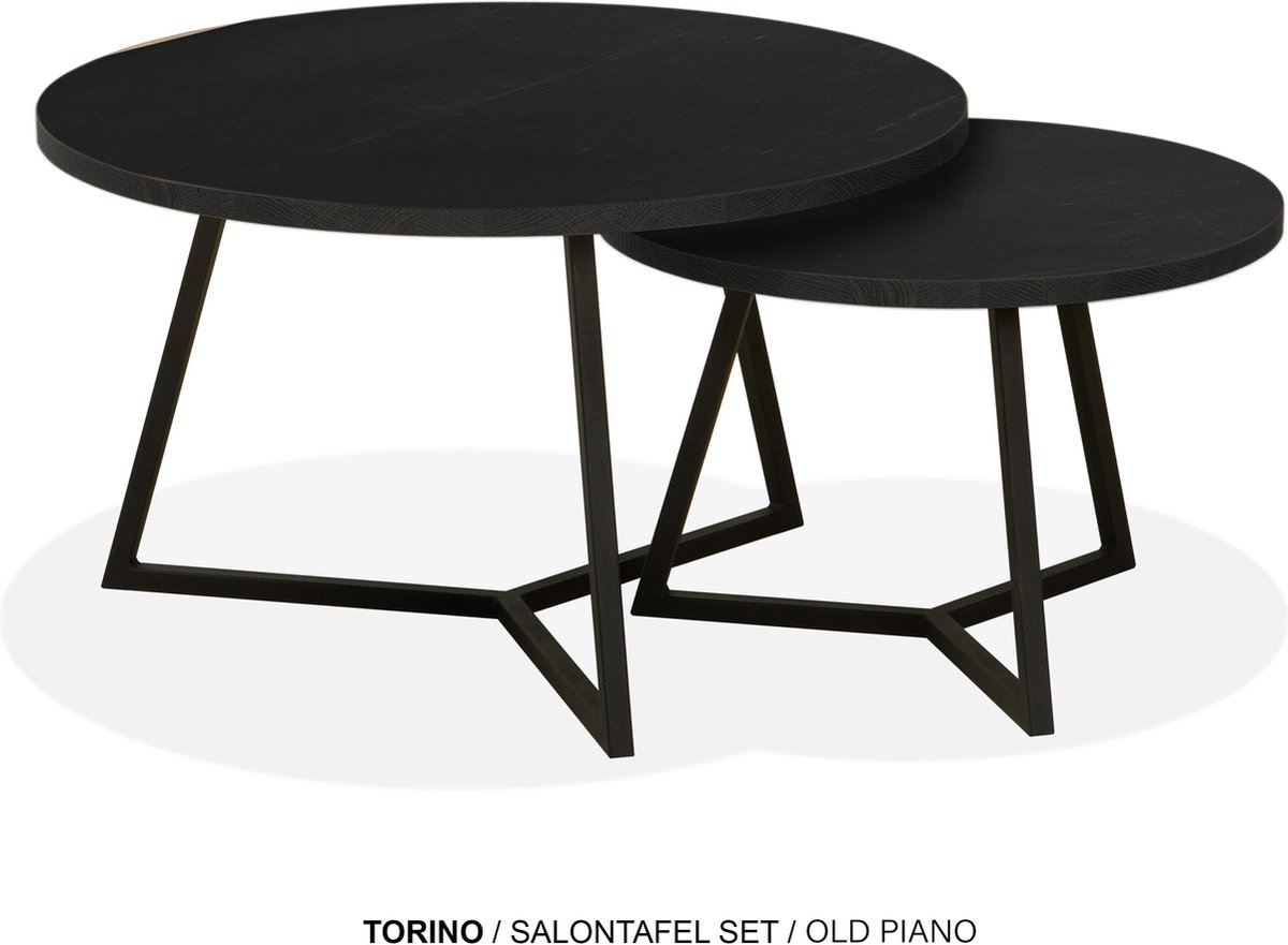 Maxfurn - Set ronde salontafels | Zeer krasvast | Kleur: old piano
