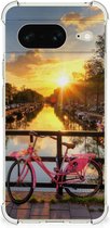 Back Case TPU Siliconen Hoesje Google Pixel 8 Telefoon Hoesje met doorzichtige rand Amsterdamse Grachten