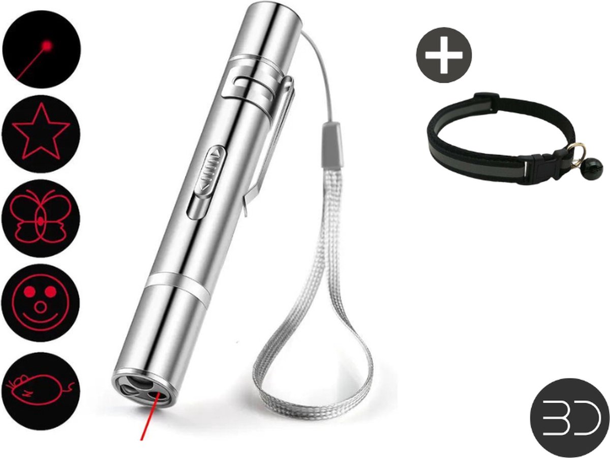 Stylo laser - Rechargeable USB - Jouets pour chats - 7 modes différents -  Lumière