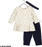 Blue Seven 3-delige newborn set - bloemenprint shirt, legging en haarband