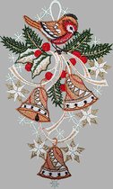 Kerst - Raamdecoratie - Kerstklokken met vogel - 555-32