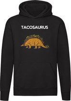 Tacosaure | Dino | Dinosaure | Taco | Manger | Mexicain | Assiette | Drôle | Unisexe | Pull | Sweat | Hoodie | Capuche | Noir