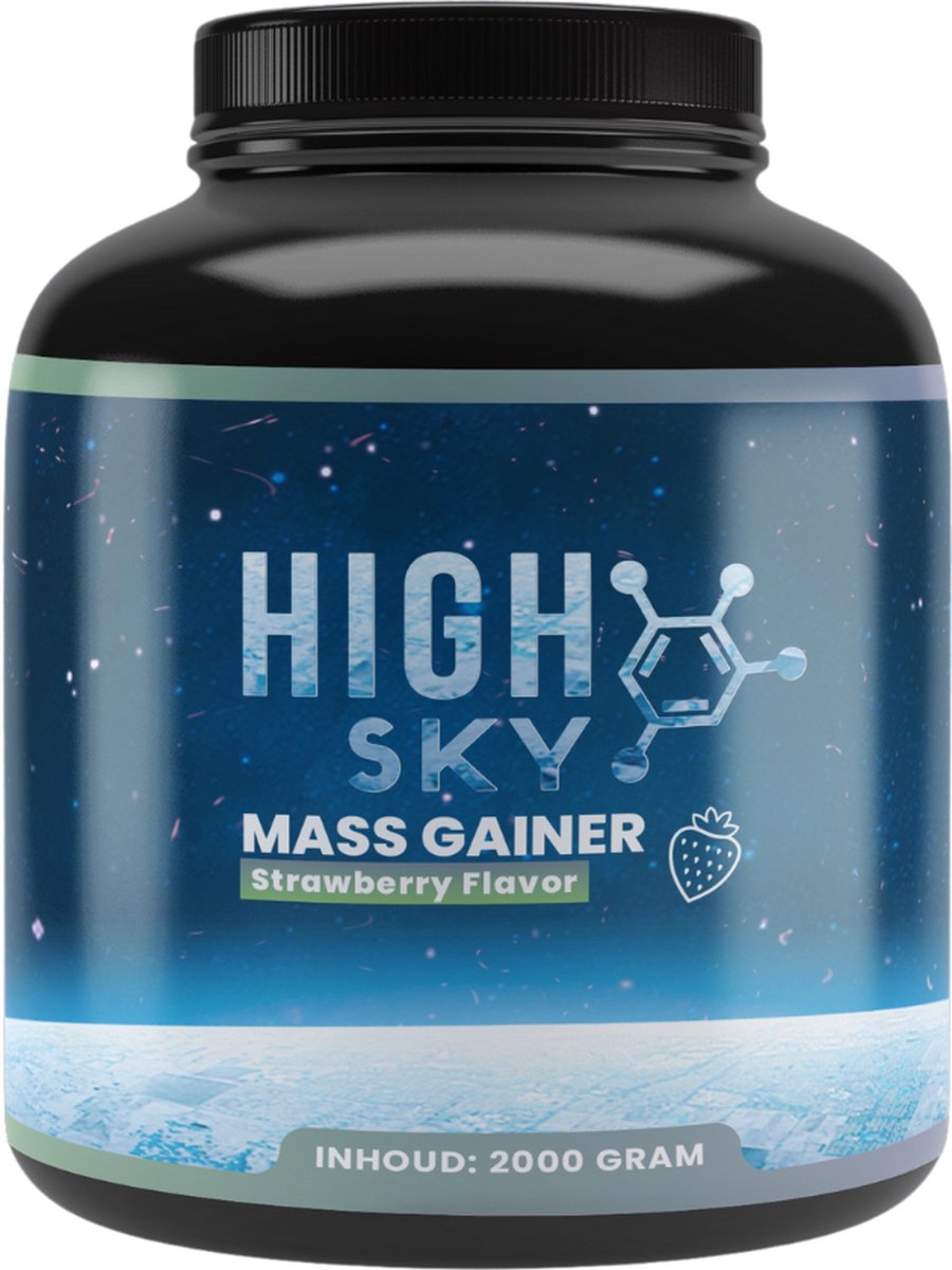 Highsky Weight Gainer - Strawberry/Aardbei - Eiwitshake - Aankomen Gewicht - 2000 gram - 33 Doseringen