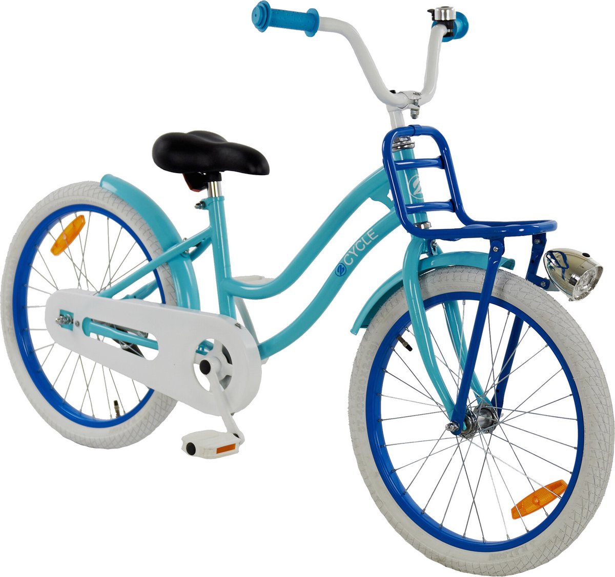 2Cycle Lady - Kinderfiets - 18 inch - Voordrager - Blauw - Meisjesfiets - 18 inch fiets