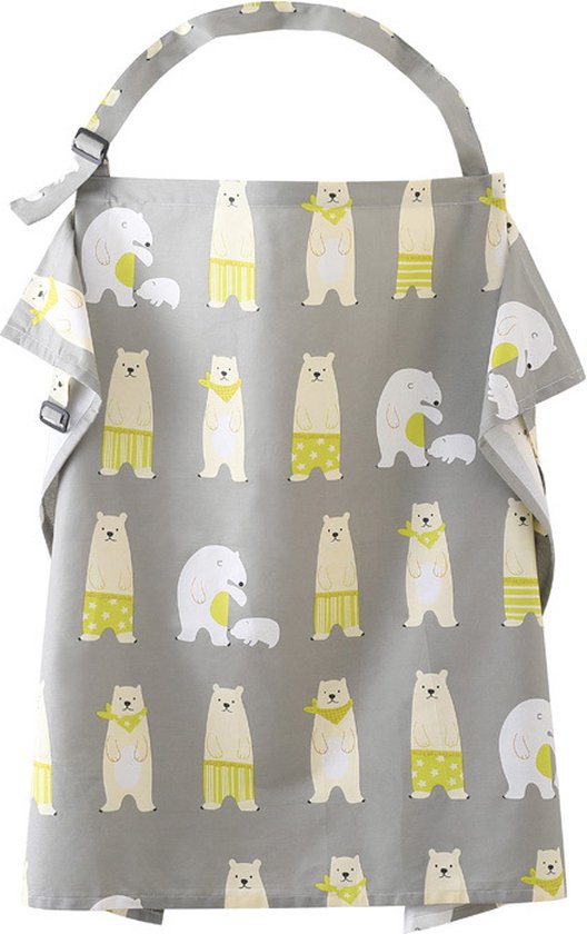  - IL BAMBINI - Borstvoedingsdoek - Doek voor het afschermen van borstvoeding - Grijs ijsbeer