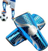 Scheenbeschermers voetbal voor kinderen, lichte en ademende kuitbeschermingsuitrusting voor jongens, biedt uitgebreide bescherming voor de benen van je kinderen, voor kinderen van 6 tot 12 jaar.