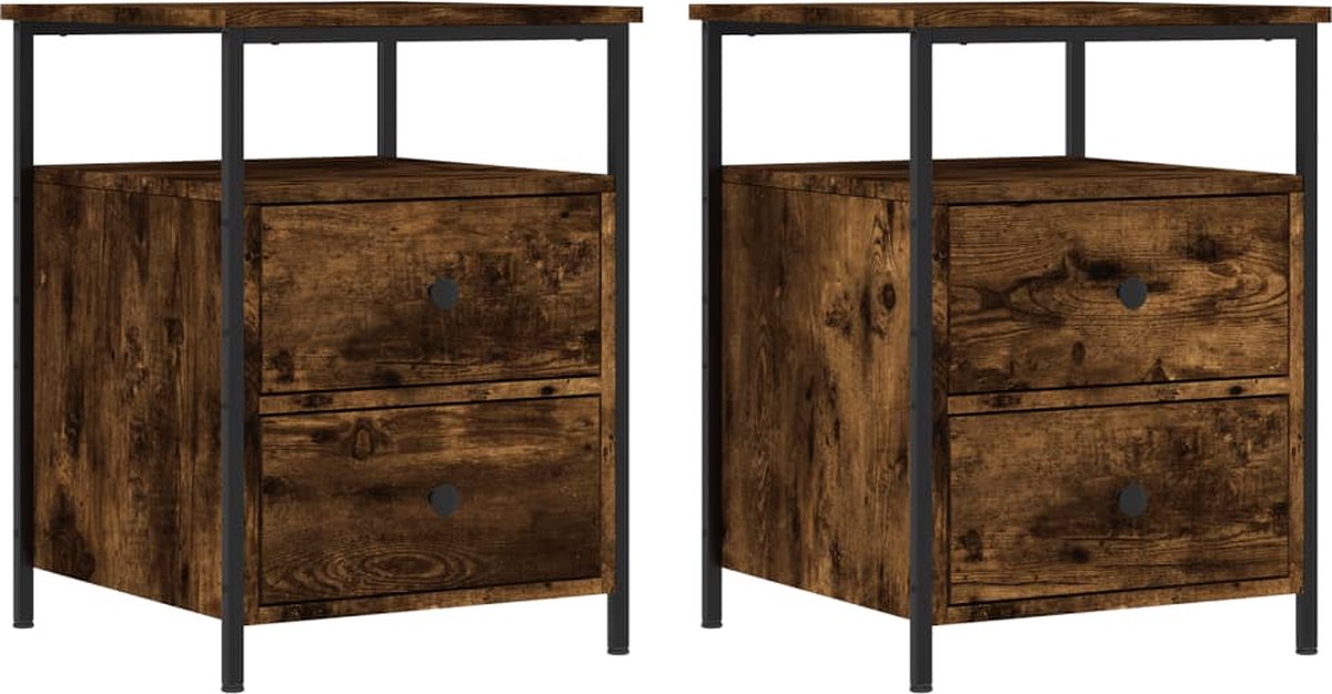 vidaXL Nachtkastjes 2 st 40x42x50 cm bewerkt hout grijs sonoma eiken, kast, bijzettafeltje, slaapkamertafel, slaapkamermeubel, bijzetkastje vidaXL Nachtkastjes 2 st 40x42x50 cm bewerkt hout grijs sonoma eiken, kast, bijzettafeltje, slaapkamertafel, slaapkamermeubel, bijzetkastje