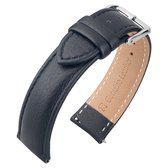 Kalfslederen Horlogebandje Buffalo Zwart 20mm