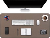Grote bureauonderlegger, bureaumat, bureaubescherming, schrijfblok, voor laptop/toetsenbord/muis, PU-leeg, waterdicht + suède, antislip, 90 x 43 cm (modder)