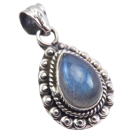 Nature bijou - collier pendentif en argent sterling 925 labradorite - bijoux de luxe en pierres précieuses - fait main