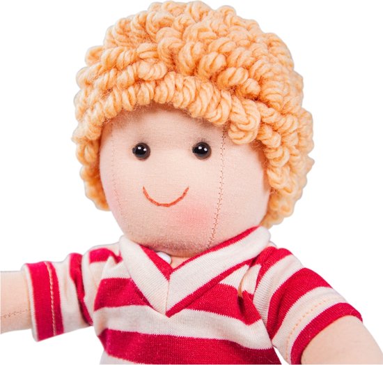 Heless 71 - Stoffen pop jongen Niki met jeans, gestreept shirt en halsdoek, ca. 32 cm grote zachte pop om te knuffelen, te spelen en van te houden Heless 71 - Stoffen pop jongen Niki met jeans, gestreept shirt en halsdoek, ca. 32 cm grote zachte pop om te knuffelen, te spelen en van te houden