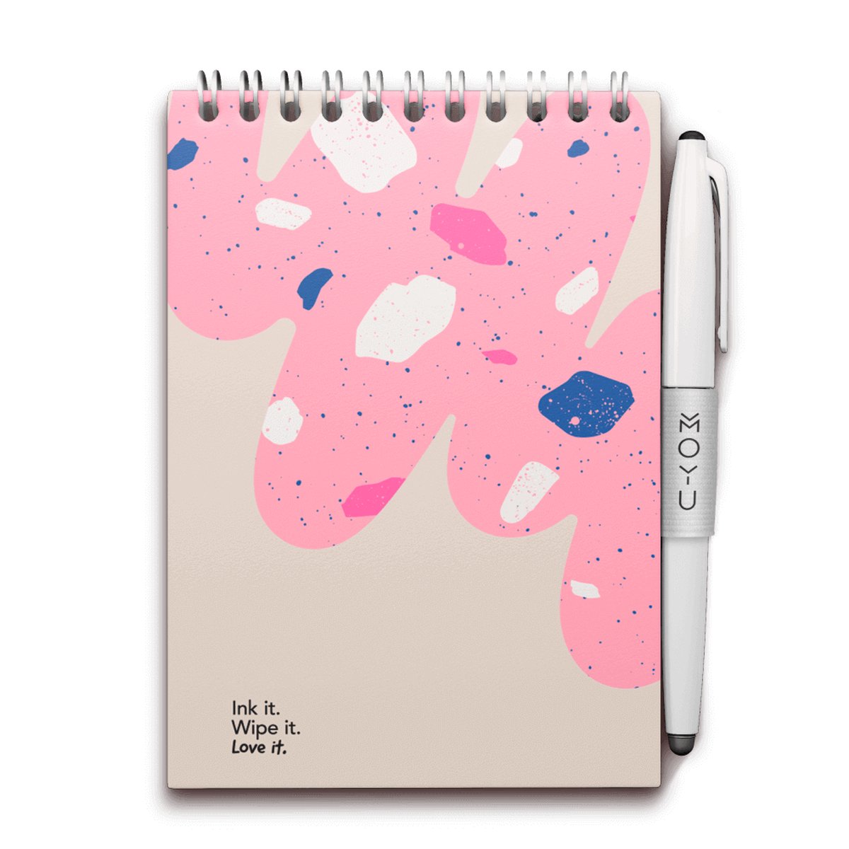 MOYU - Flamingo Desert Notebook - Uitwisbaar Notitieboek A6 Hardcover - Multifunctionele pagina’s - Inclusief uitwisbare pen, houder en wisdoekje