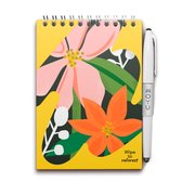 MOYU - Flower Vibes Notebook - Uitwisbaar Notitieboek A6 Hardcover - Multifunctionele pagina’s - Inclusief uitwisbare pen, houder en wisdoekje