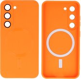MagSafe Hoesje - Backcover met Camera Beschermer voor de Samsung Galaxy S23 Plus - Oranje