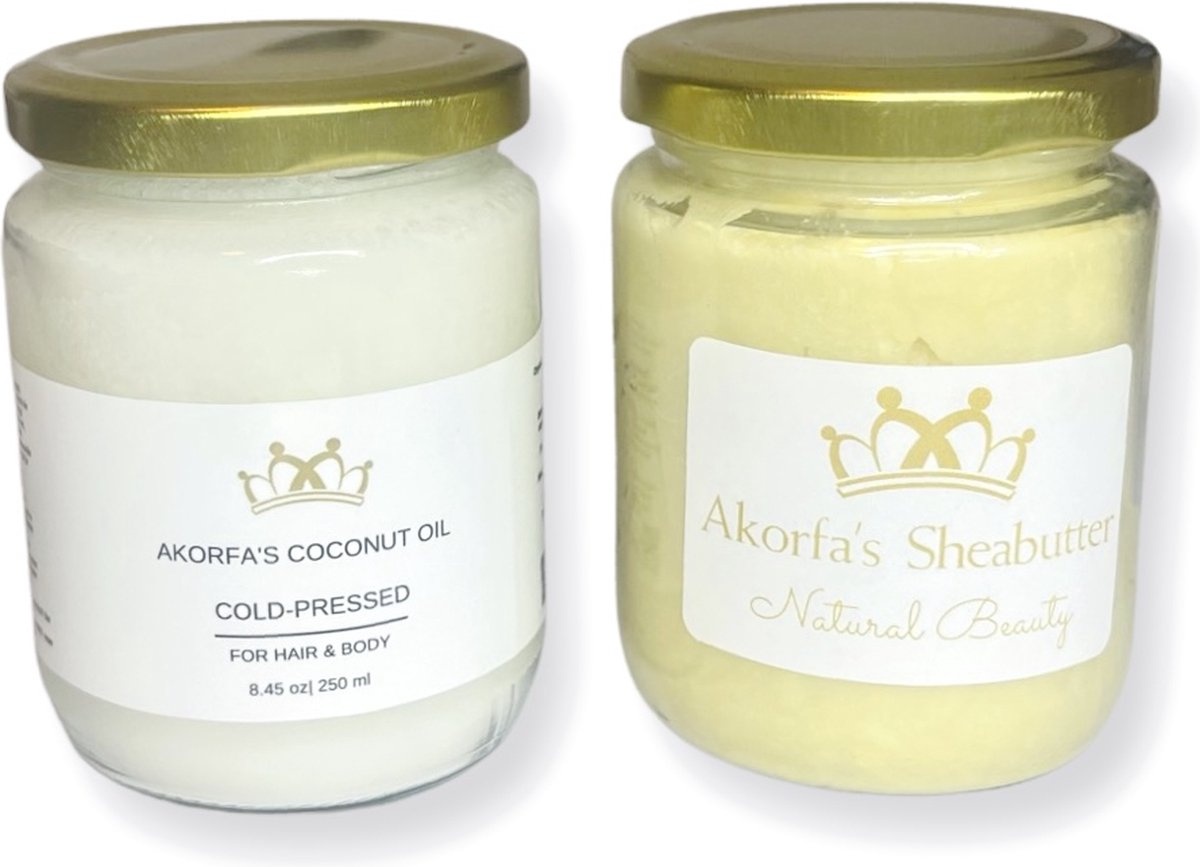 Biologische sheaboter 250 g en biologische kokosolie 250 ml bundle - shea butter - coconut oil