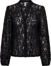 Only Blouse Onlkrizia Ls V-neck Lace Shirt Top 15303501 Black Dames Maat - L