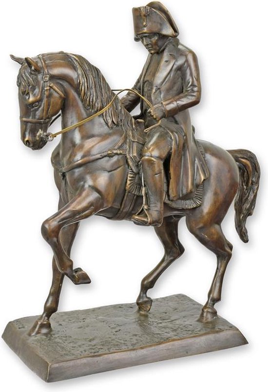 Brons beeld - Napoleon op paard - sculptuur - 44 cm hoog