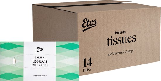 Foto: Etos tissues voordeelverpakking balsem 3 laags 14 x 90 stuks