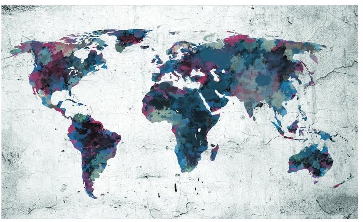 Fotobehang - World map on the wall.
