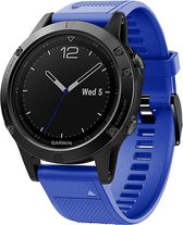 Siliconen sport bandje geschikt voor Garmin Fenix 5 - Plus & Sapphire - Fenix 6 - Pro & Sapphire - Garmin Fenix 7 - Solar & Sapphire Garmin Epix Gen 2 - Quickfit 22 / 22mm band voor Garmin smartwatches - Horlogebandje - Polsband - blauw