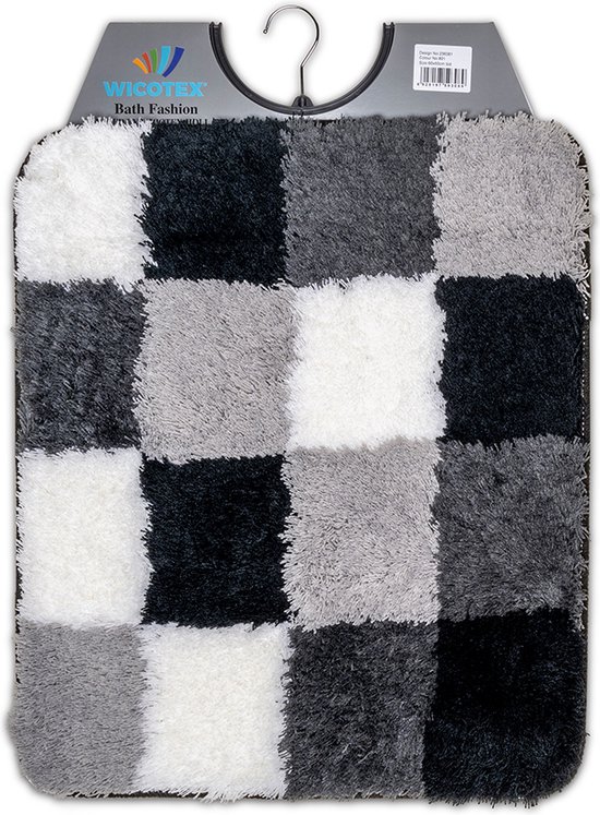 Wicotex-Bidetmat-tapis de toilette-blocs de tapis de toilette blanc gris noir-Bas anti-dérapant