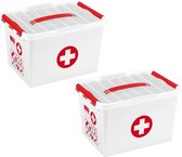Sunware - Q-line EHBO doos met inzet 22L rood - Set van 2