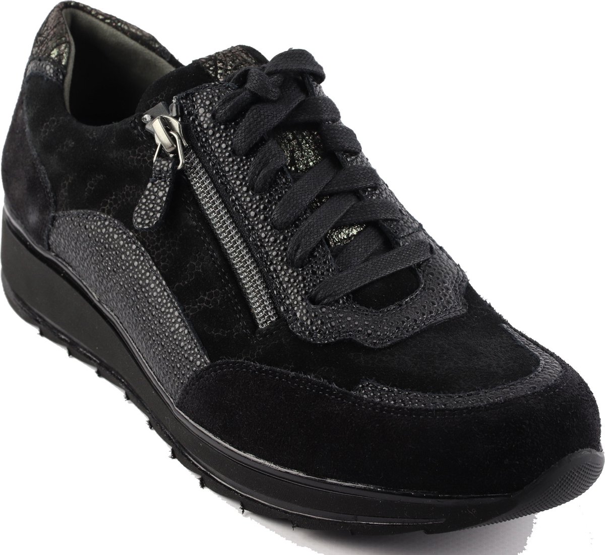 Durea - 6263 H - Lage sneakersDames sneakers - Kleur: Zwart - Maat: 37.5