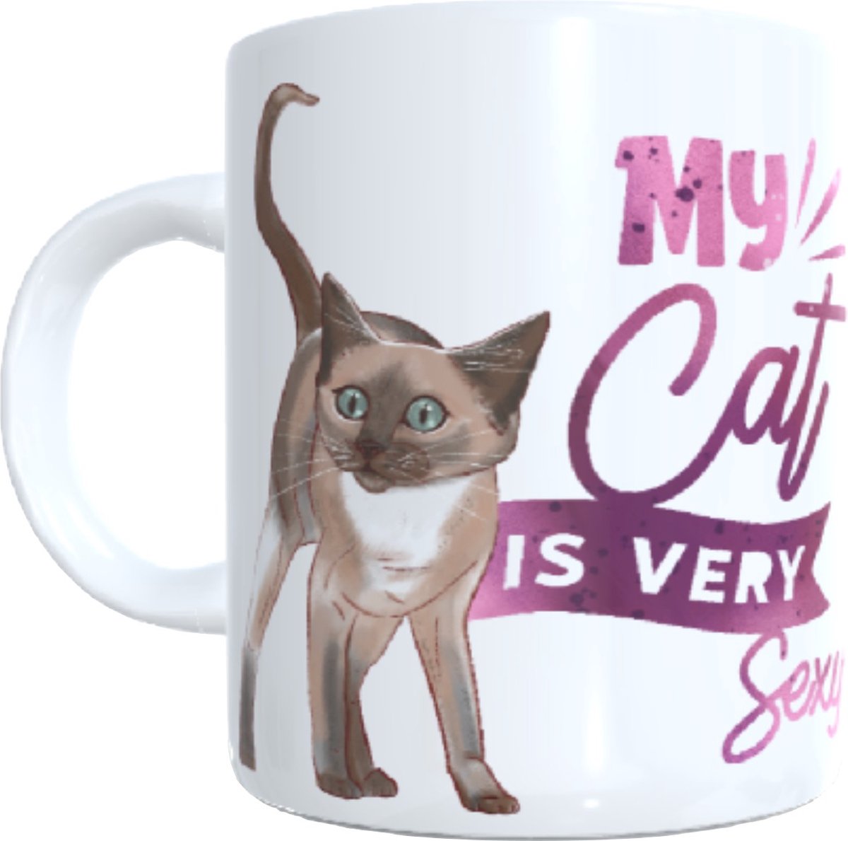 Grappige Beker tekst - spreuk - my cat is very sexy - poes - kat