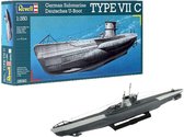 1:350 Revell 05093 Deutsches U-Boot TYPE VII C Plastic Modelbouwpakket
