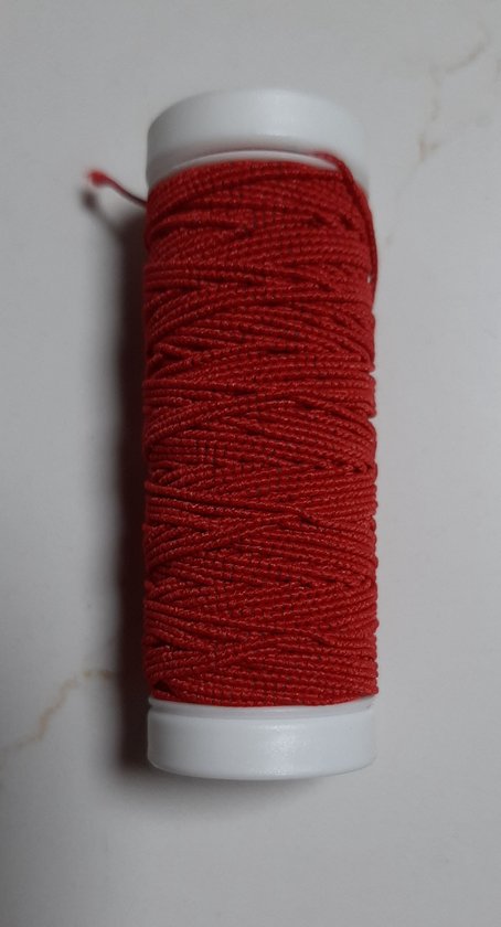 Foto: Corna elastisch garen rood col 1027 naaigaren naaielastiek elastiek draad 20 m 0 5 mm