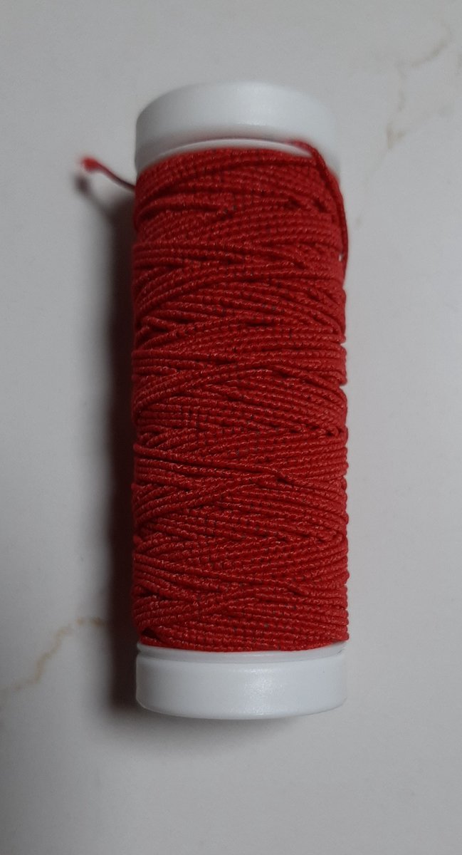 Corna elastisch garen rood - col 1027 - naaigaren - naaielastiek - elastiek draad - 20 m - 0,5 mm
