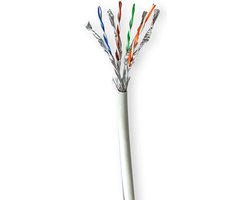 Nedis Netwerk Kabel Rol - CAT7 - Solid - S/FTP - Koper - 305.0 m - Binnenshuis - Rond - LSZH - Grijs - Trekdoos