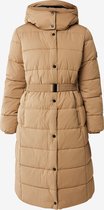Hooded Jacket With Elasticated Belt Dames - Donker Zand - Maat XS