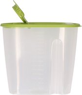Voedselcontainer strooibus - groen - 1,5 liter - kunststof - 19,5 x 9,5 x 17 cm
