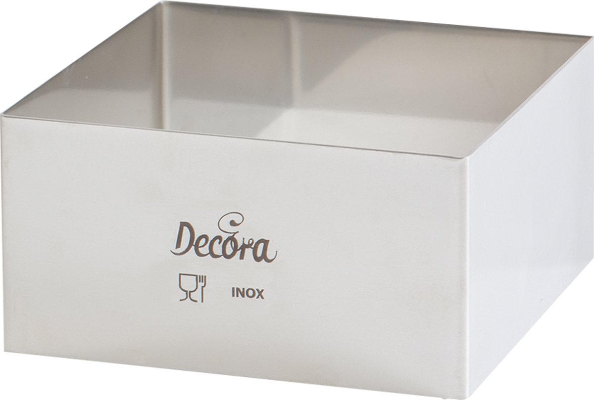 Decora RVS Vierkante Bakvorm 20x26x4.5 cm Zilver