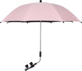 Kinderwagen parasol met verstelbare klem, buggy paraplu met clip op bevestigingsapparaat UPF 50+, voor kinderwagens (roze)