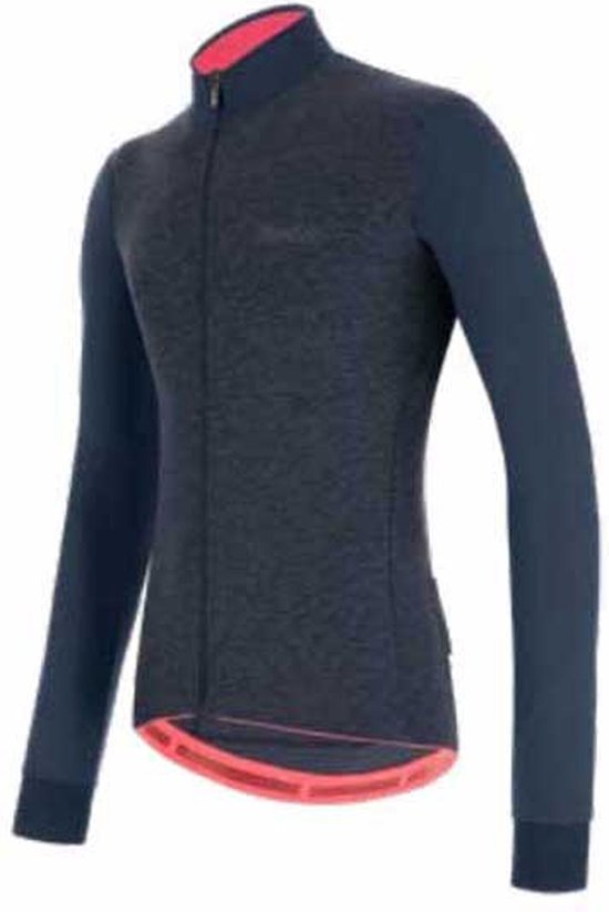 Santini Colore Puro Thermal Lange Mouwen Fietsshirt Blauw S Man