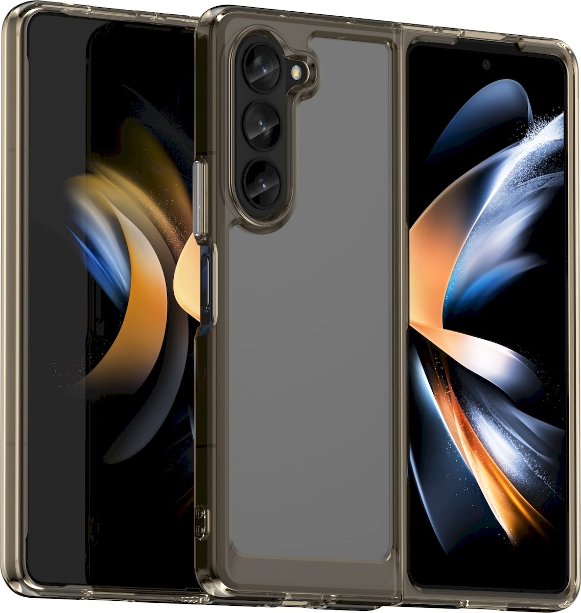 Mobigear Hoesje geschikt voor Samsung Galaxy Z Fold 5 Telefoonhoesje Hardcase | Mobigear Crystal Backcover | Galaxy Z Fold 5 Case | Back Cover - Grijs